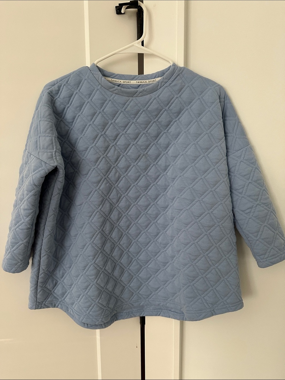 Tuckernuck Tnuck Sport Hydrangea Blue Quilted Crewneck Pullover XS/S